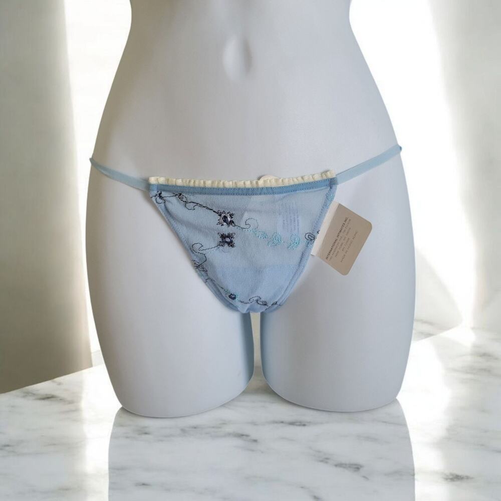 NWT Y2K Rare Rene Rofe Aqua Mesh Micro Thong Cottage country SM